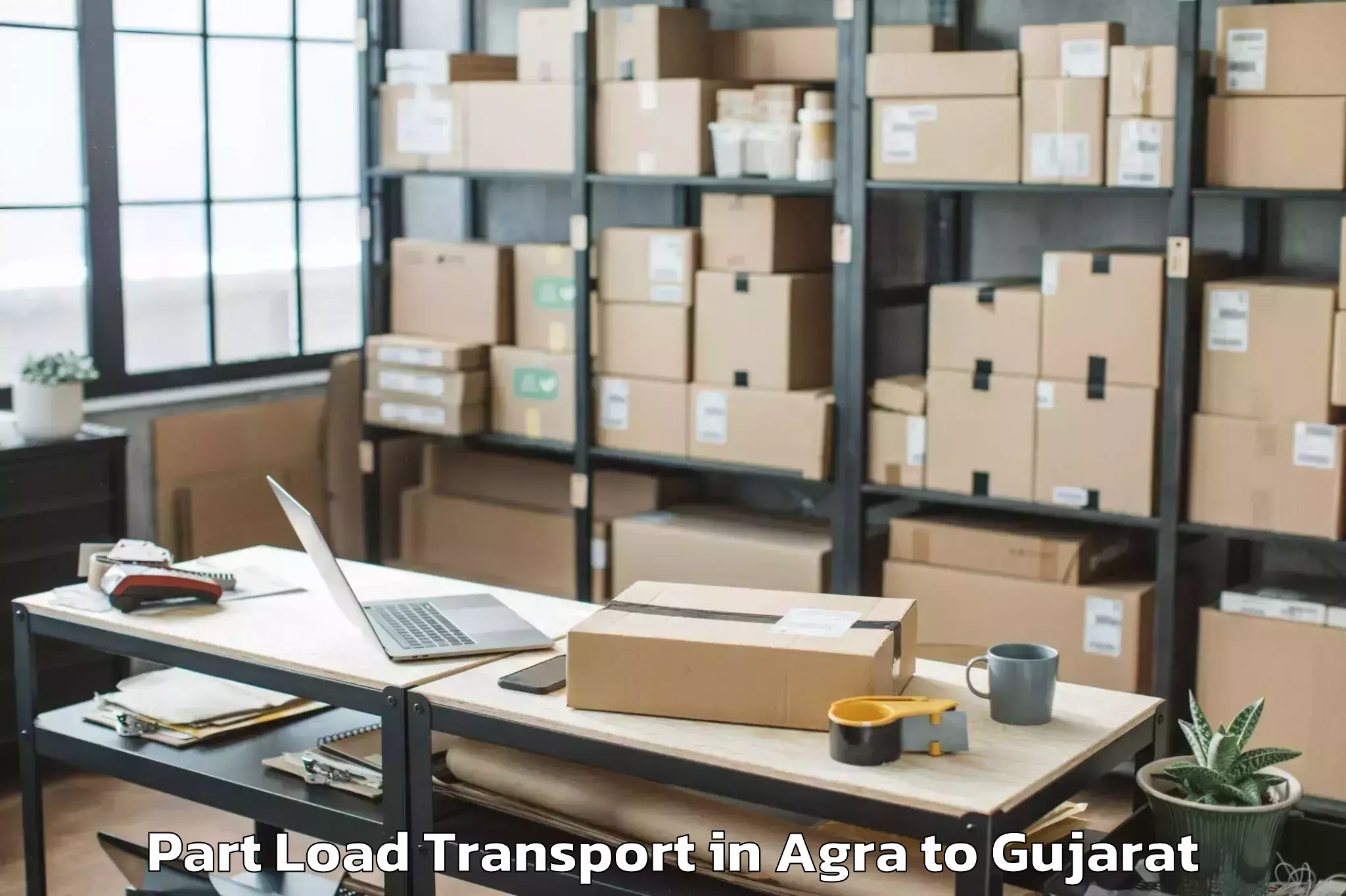 Trusted Agra to Gls University Ahmedabad Part Load Transport